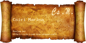 Csiri Marina névjegykártya